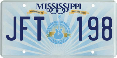 MS license plate JFT198