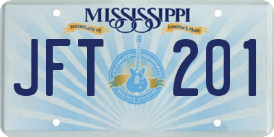 MS license plate JFT201