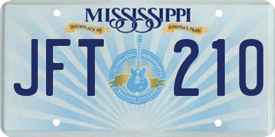 MS license plate JFT210
