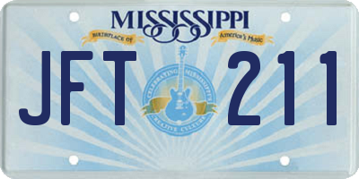 MS license plate JFT211