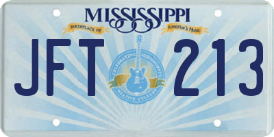 MS license plate JFT213