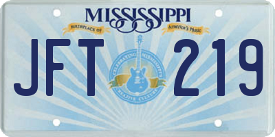 MS license plate JFT219