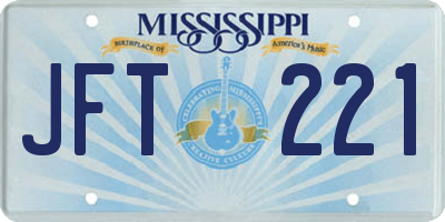 MS license plate JFT221