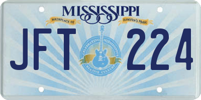 MS license plate JFT224