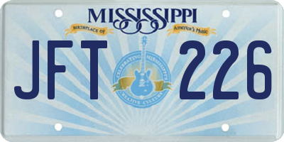 MS license plate JFT226