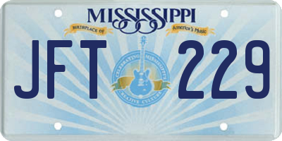 MS license plate JFT229
