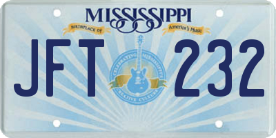MS license plate JFT232