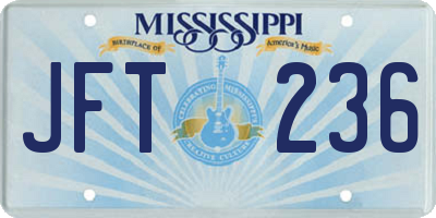 MS license plate JFT236