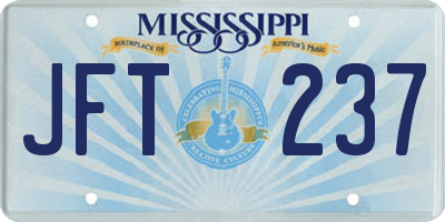 MS license plate JFT237