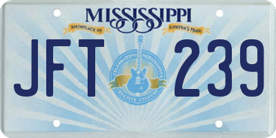 MS license plate JFT239