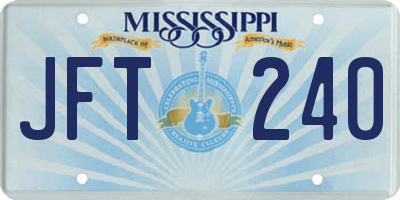 MS license plate JFT240