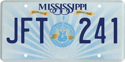 MS license plate JFT241