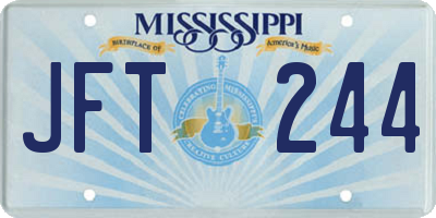 MS license plate JFT244