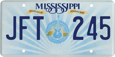 MS license plate JFT245