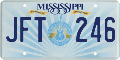 MS license plate JFT246
