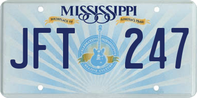 MS license plate JFT247