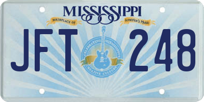 MS license plate JFT248