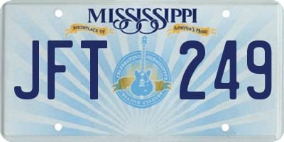 MS license plate JFT249