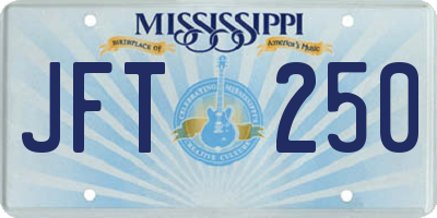 MS license plate JFT250