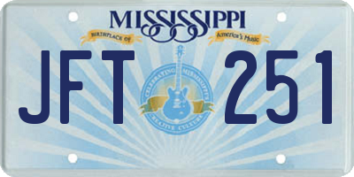 MS license plate JFT251