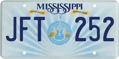 MS license plate JFT252