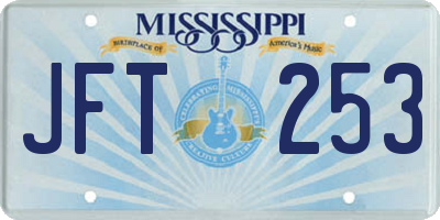 MS license plate JFT253