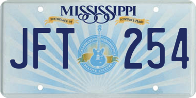 MS license plate JFT254