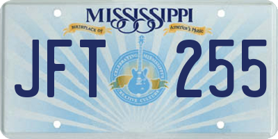 MS license plate JFT255