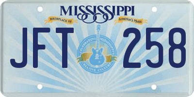 MS license plate JFT258
