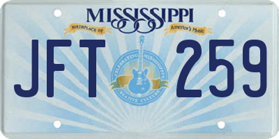 MS license plate JFT259
