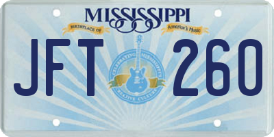 MS license plate JFT260