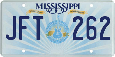 MS license plate JFT262