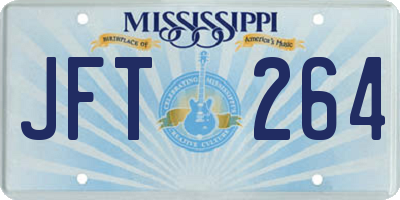 MS license plate JFT264