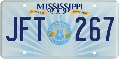 MS license plate JFT267