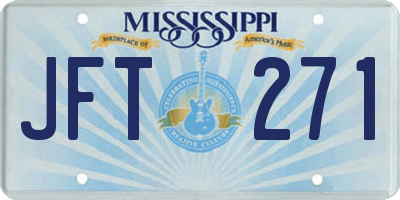 MS license plate JFT271