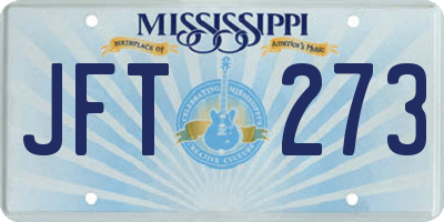 MS license plate JFT273
