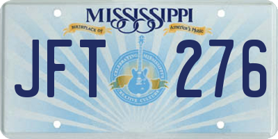 MS license plate JFT276