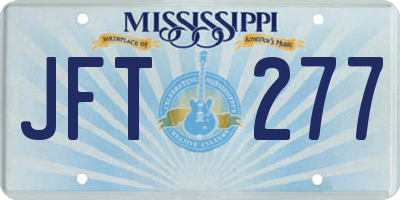 MS license plate JFT277