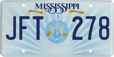 MS license plate JFT278