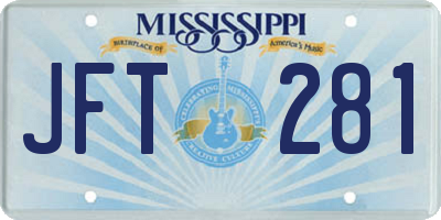MS license plate JFT281