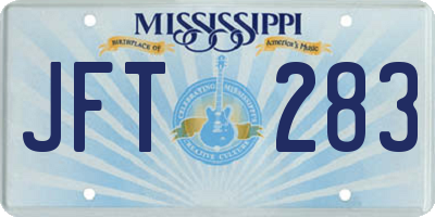 MS license plate JFT283