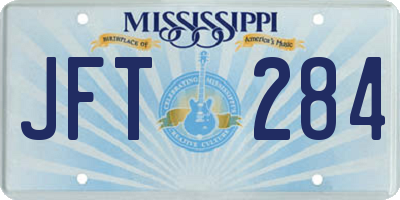 MS license plate JFT284
