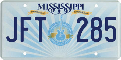 MS license plate JFT285