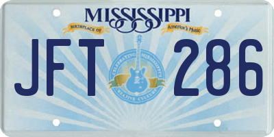 MS license plate JFT286