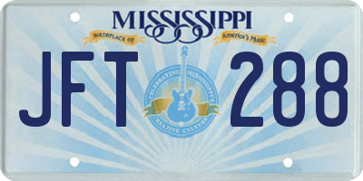 MS license plate JFT288