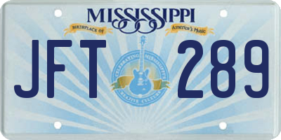 MS license plate JFT289