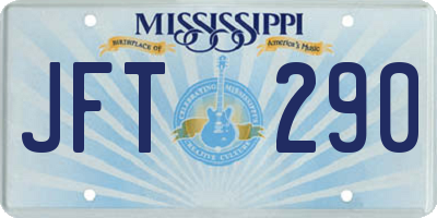 MS license plate JFT290