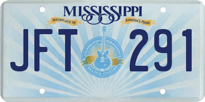 MS license plate JFT291