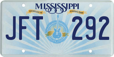 MS license plate JFT292