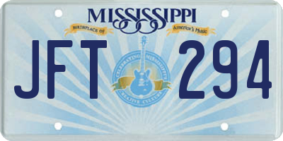 MS license plate JFT294